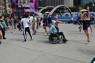 FluxDelux participants at Nathan Phillips Square as part of the Parapan Am Games, 2015. Photography by Nicole Myers.